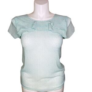 Loft sheer top with ruffle detailing on bust Small